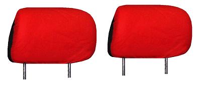 Faux leather head rest covers 2 pcs standard red to match car auto suv seat k