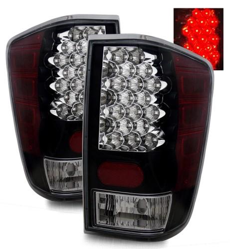 04-12 nissan titan euro black smd led tail lights housings rear brake park lamps