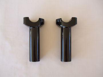 Black aluminum 4 1/2" straight handlebar risers set for harley