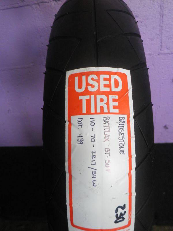 Great used 110/70zr17 bridgestone 110/70/17 front motorcycle tire bt50 f (230)