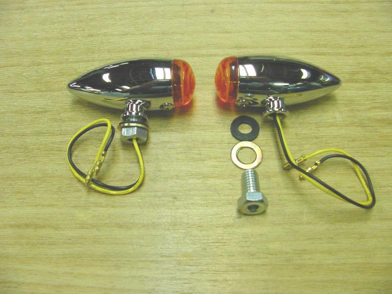 Harley bagger turn signals or running lights chrome bullet amber led lights 2