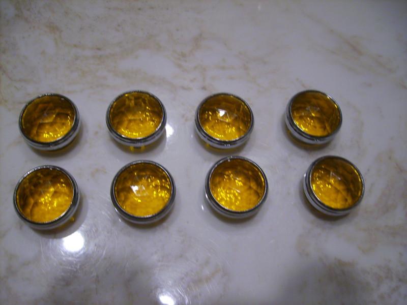 8 gem cut top lens amber dot for auto motorcycle or anything else stainless back