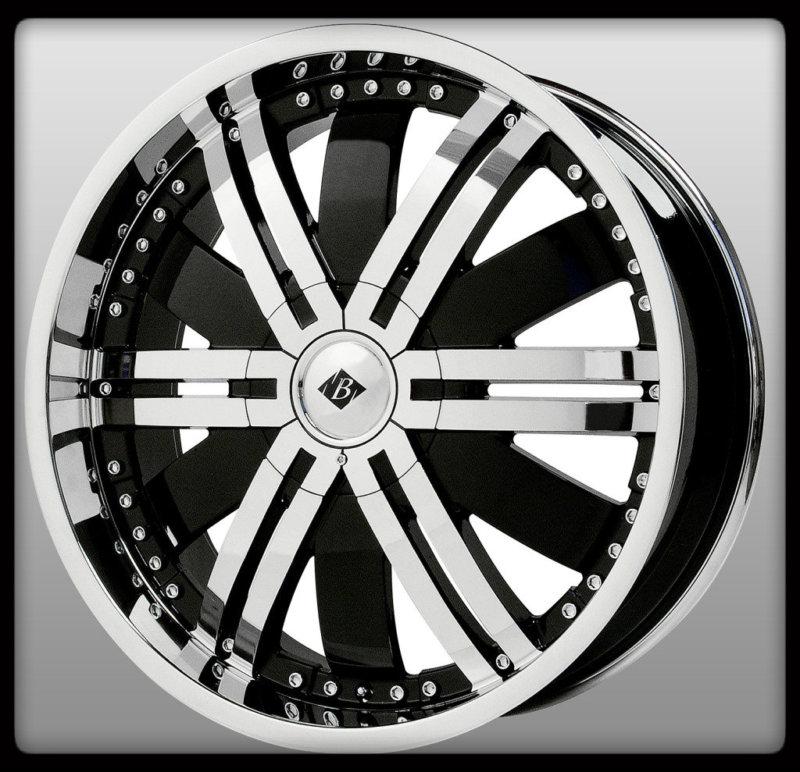 22" x 8.5" black ice vb4 marauder wrangler charger magnum 300c regal wheels rims