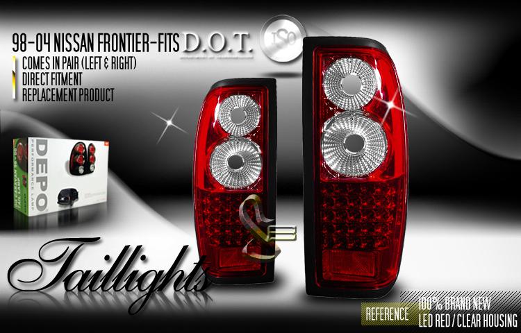 Depo pair euro style red clear altezza tail lights w/ led 98-04 nissan frontier