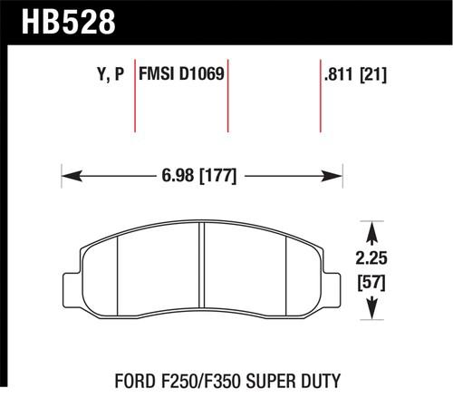 Hawk performance hb528y.811 disc brake pad