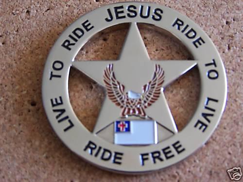 Motorcycle vest pin jesus  live to ride ride..