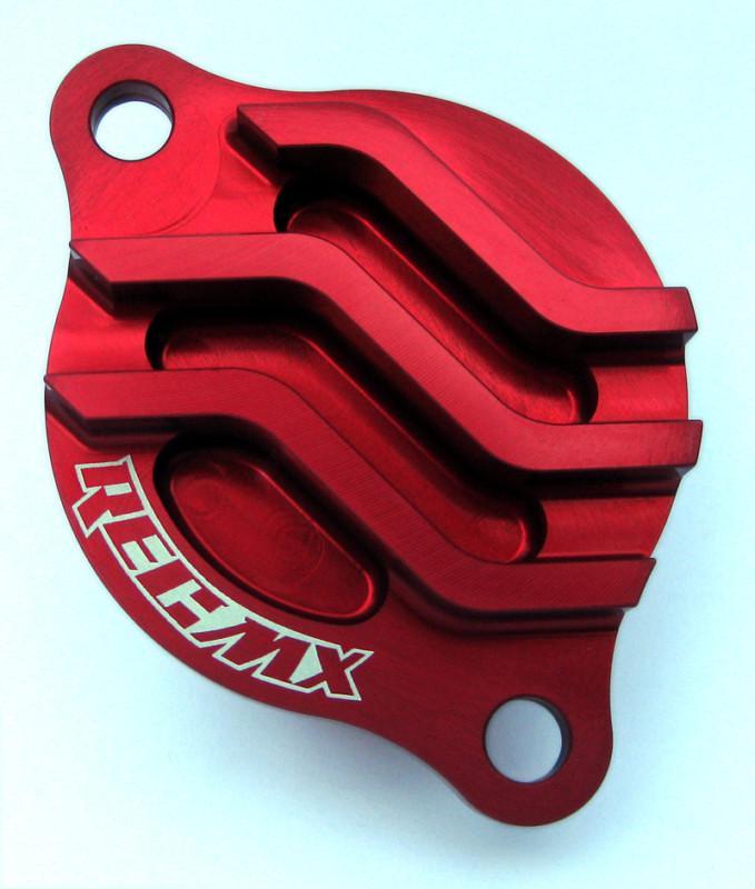 Rec mx red billet oil filter cover 2010-2014 honda crf250r / crf 250 / crf250