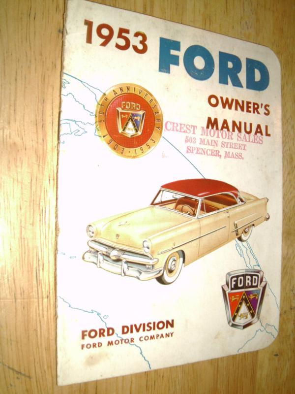 1953 ford car owner's manual / original guide book!