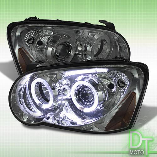 Smoke 04-05 subaru impreza sti dual halo led strip bar projector headlights lamp