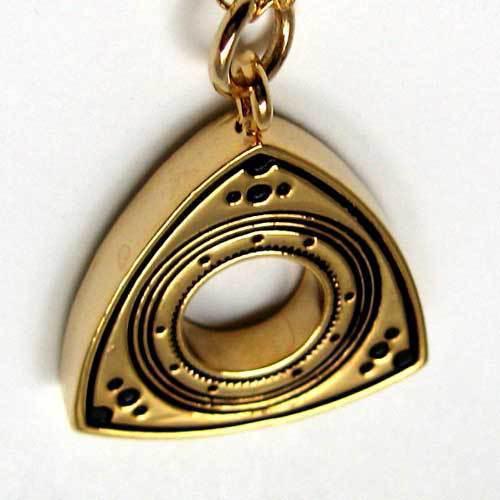 Canary gold rotor pendant necklace - charm mazda rx7 rx8 wankel 12a 13b