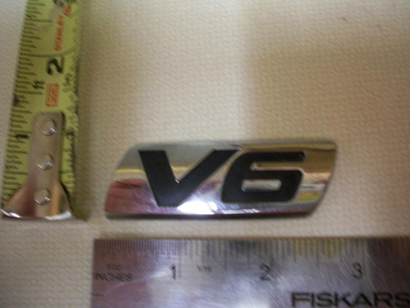 Honda v6 black emblem chrome bagde oem used  w free shipping