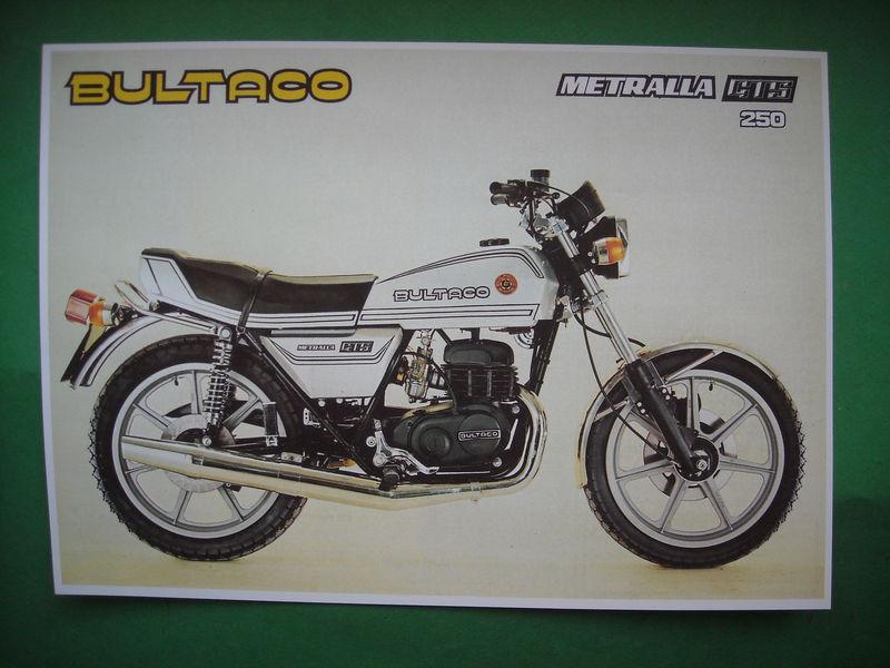 Bultaco metralla gts 250 cc, factory sales brochure of the  the model, size a4