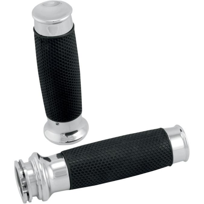 Todd's cycle vgr-1 vice grip chrome with rubber 1" dual cable