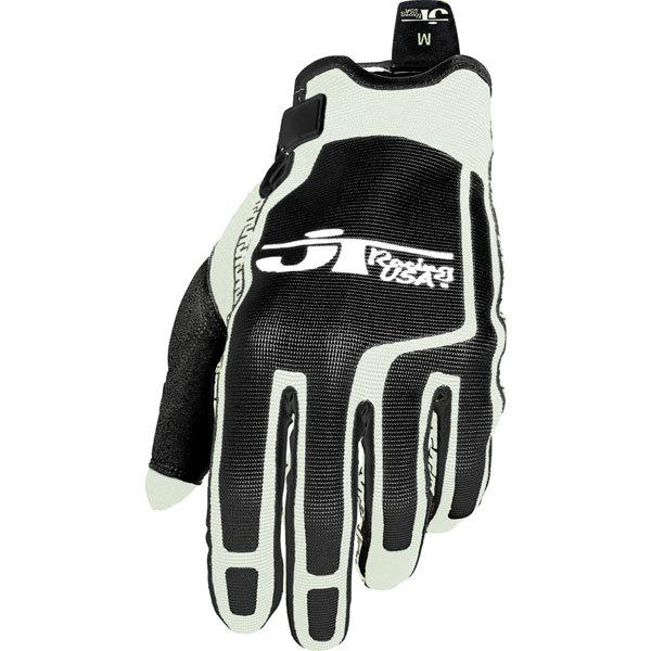 Black/white l jt racing flex-feel gloves