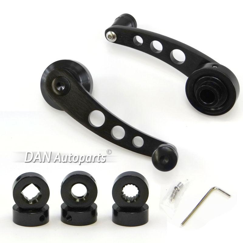 Aluminum window crank winder door hendele kit left right black toyota ford 