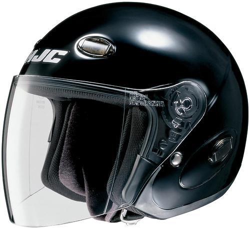 New hjc cl-33 solid open-face adult helmet, gloss black, med/md