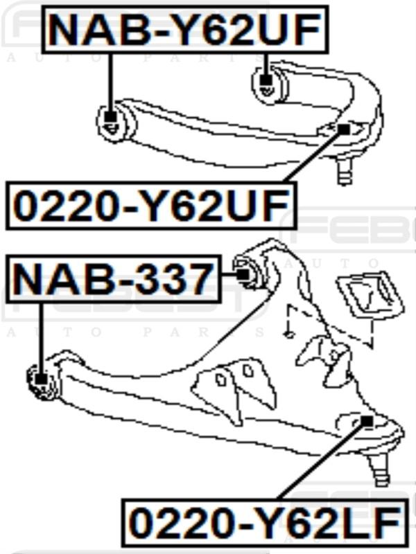 Ball joint front lower arm - febest # 0220-y62lf