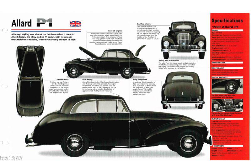 1950 / 1951 / 1952 allard p1 / p-1 imp brochure