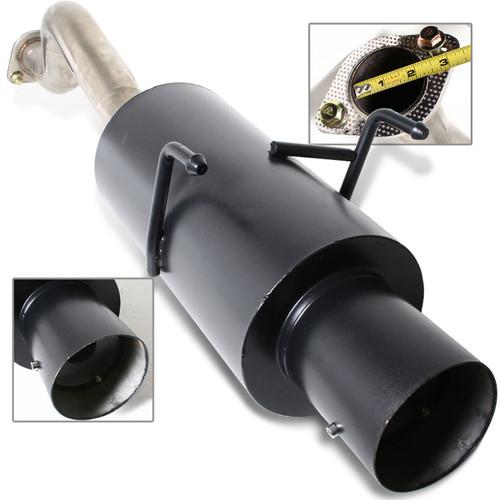 94-01 acura integra 2dr 4" black bolt on axleback exhaust muffler black 95-00