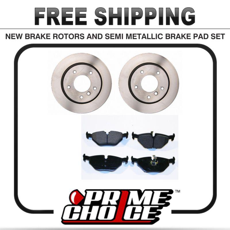 Premium rear metallic brake pads and disc rotors complete kit left & right pair