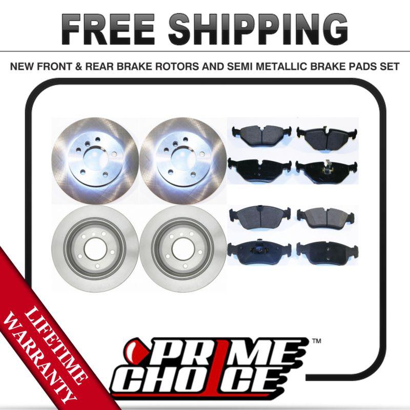 Front + rear kit (4) brake rotors & (8) brake pads with lifetime warranty