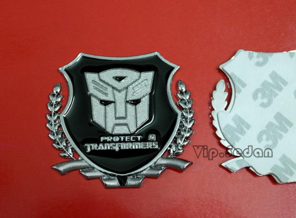 2pcs transformers autobots silvery vip metal zinc alloy auto side sticker emblem