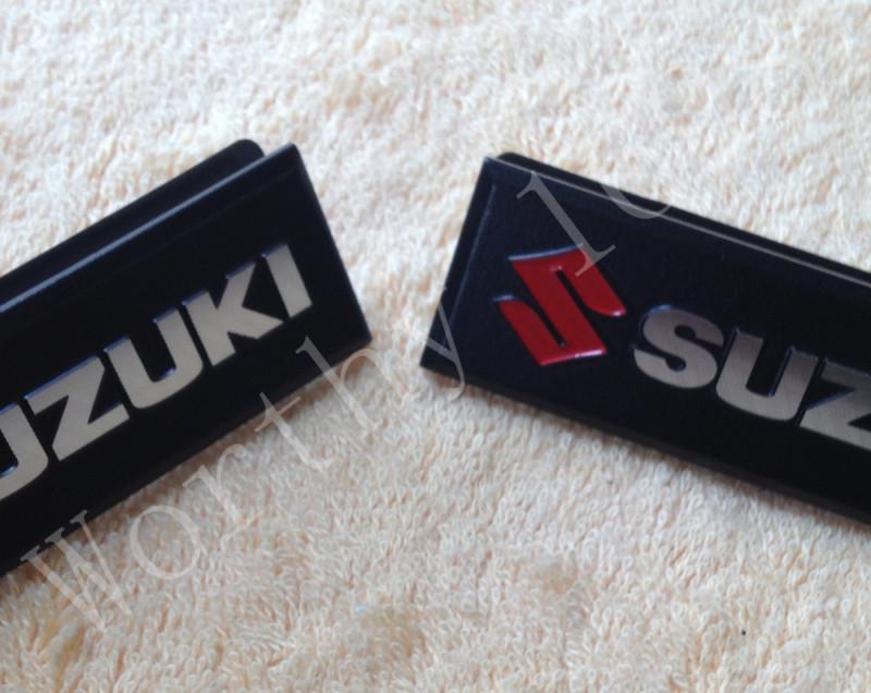 2x for suzuki unique design floor mat carpet emblem badge aluminum 1*3 inch