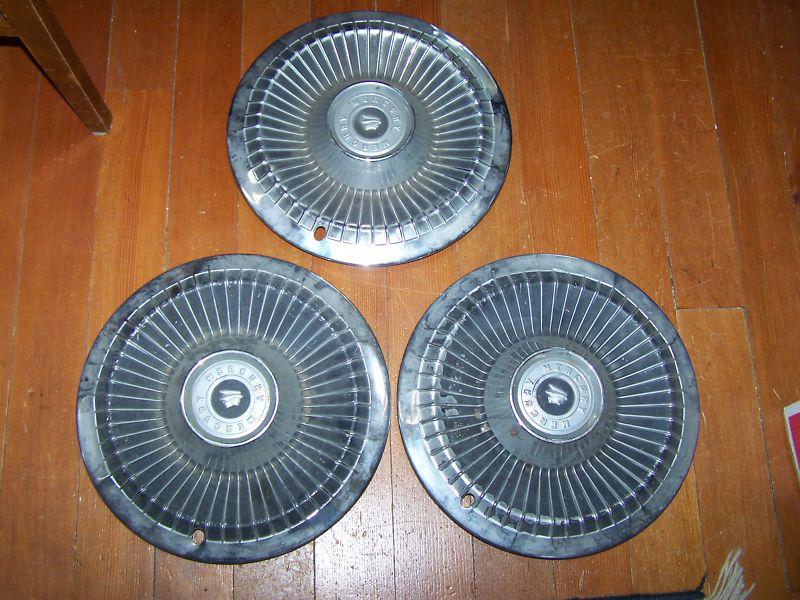 Set of 3 vintage original 1960's ford mercury hub caps