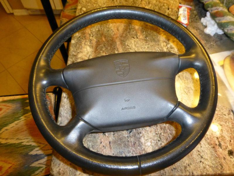 Porsche 993/ boxster black leather steering wheel with matching airbag
