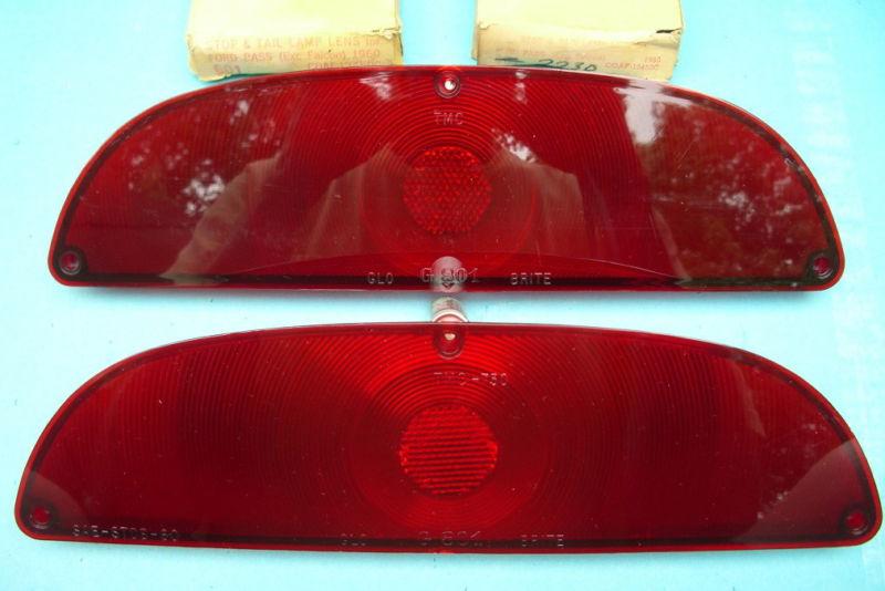 Nos 60 1960 ford galaxie sunliner starliner tail lamp lens light lenses pr nors