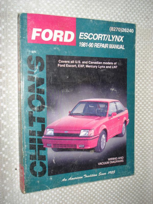 1981-1990 ford escort mercury lynx shop manual service book 89 88 87 86 85 84 83