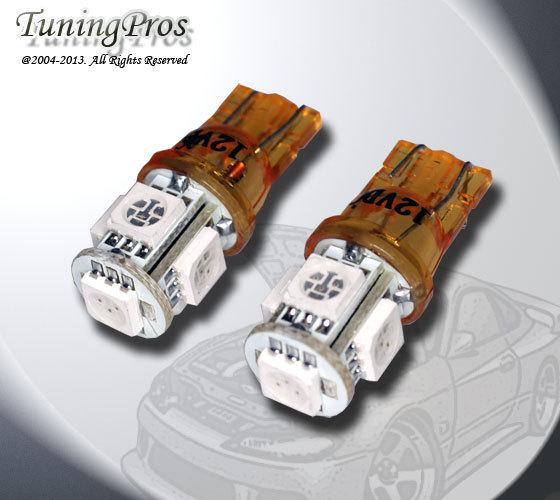 2pc of t10 wedge led glove box 5 smd yellow light bulb one pair 2825 2821 175