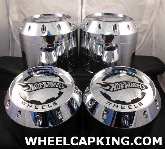 Hot wheels chrome custom wheel center caps # bc-671h new! set of 4