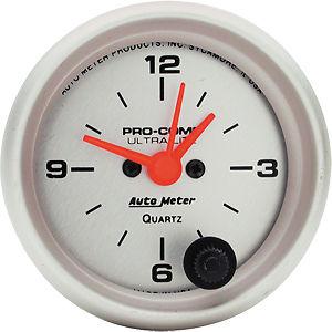 Auto meter ultra-lite 2 1/16" quartz clock ( # 4385 )