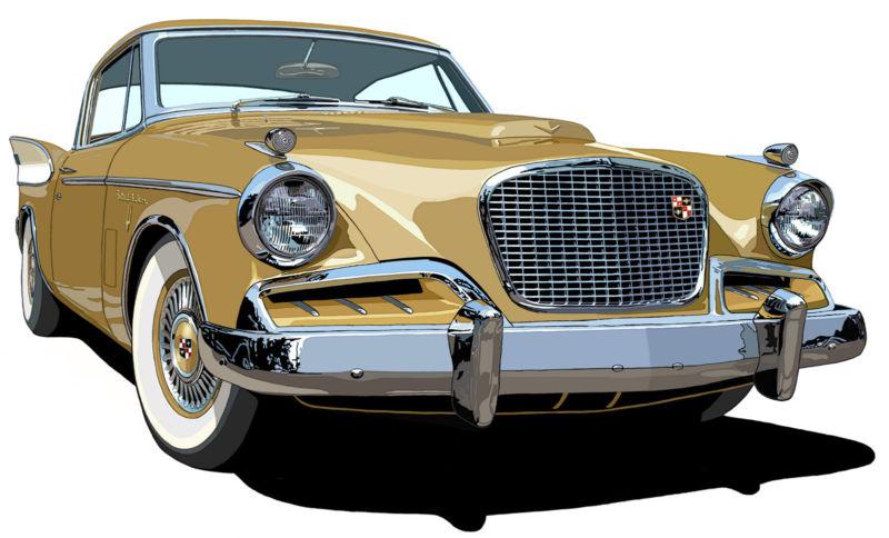 1957 studebaker golden hawk canvas art print by richard browne