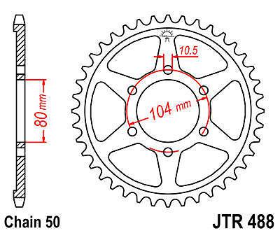 Jt sprocket rear 42t steel fits kawasaki zx750 k1-k2 ninja (zx-7r ) 1991-1992