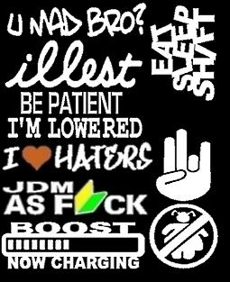 New set of 10 - jdm shocker bear lowered japan speedbumps hater decal sticker