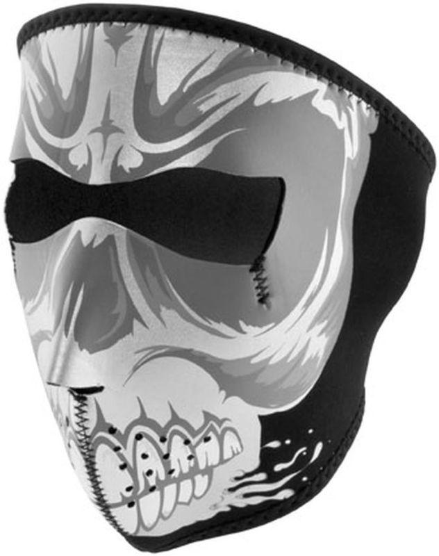 Zan cold weather microfleece lined neoprene facemask,full face gnasher/white/blk