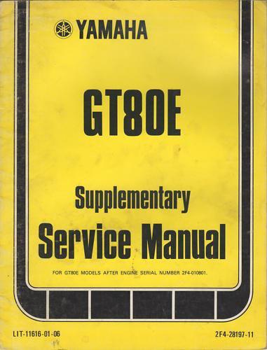 1978 yamaha motorcycle gt80e service manual supplement