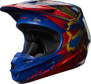 Fox racing v1 radeon 2014 mx/offroad helmet blue