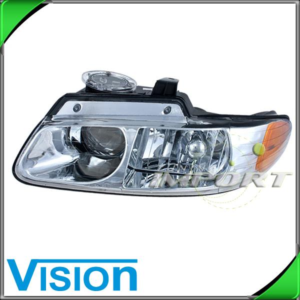 Driver side l/h headlight lamp assembly 2000 chrysler town country w/round clip