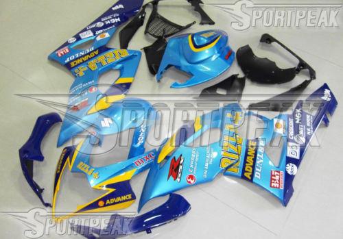 Fit suzuki 2005 2006 gsx-r gsxr 1000 k5 05 06 fairing abs bodywork blue f61b19