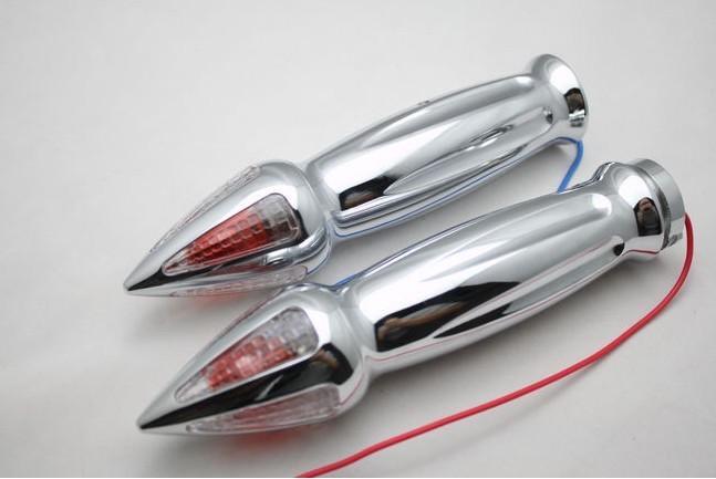 1" motorcycle handlebar grips chrome signal light  