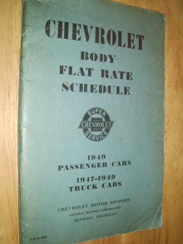 1949 chevrolet car & truck body flat-rate shop manual / orig gm book!!