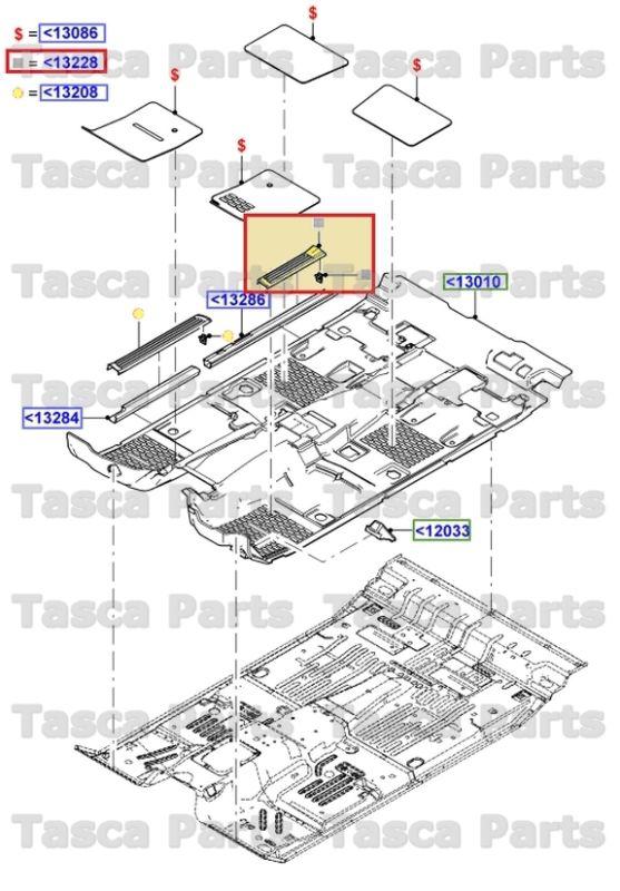 Brand new oem rh rear floor trim door scuff plate med/light stone ford mercury