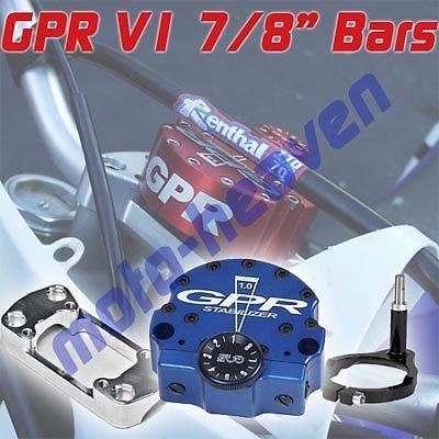 Gpr v1 steering damper kawasaki kx250f 2009-2012 7/8" bars 4002-0042 blue