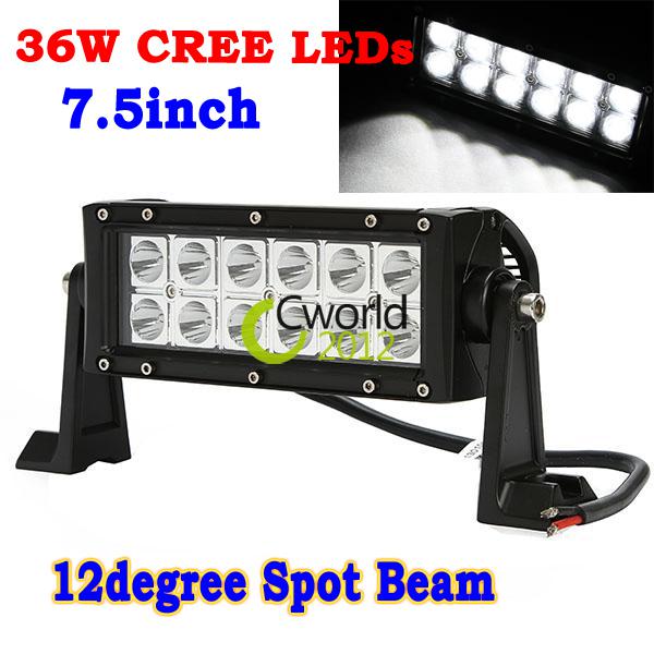 7.5" 36w offroad  work light bar led 8 degree spot car 4wd boat ute suv jeep