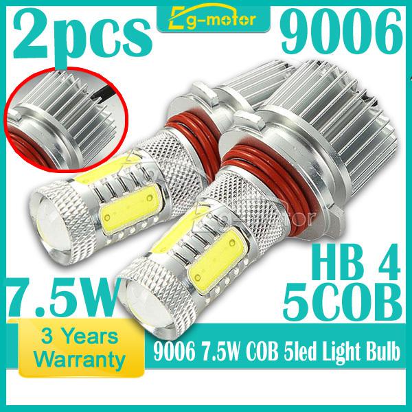 2x 9006 hb4 12-30v  7.5w car led fog day driving head light bulb with heat sink