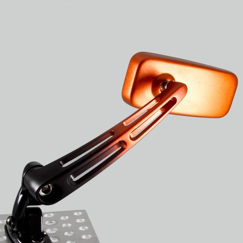 Orange mirror aluminum gloss black adapter for suzuki tl1000 r/s sport bike..