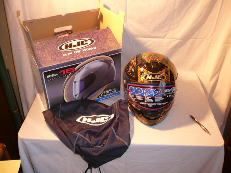 Hjc fs-15 fs15 prism motorcycle helmet blk & gold - xxl great low price last one